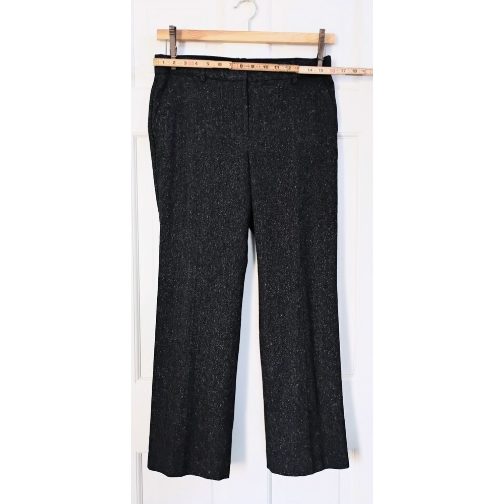Talbots Dress Pants Womens 8P Black Tweed Wool Silk Blend Straight Leg Trousers - Picture 9 of 9